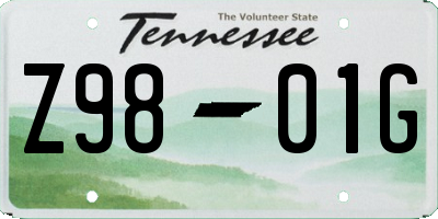 TN license plate Z9801G