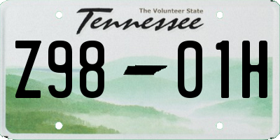 TN license plate Z9801H