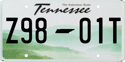 TN license plate Z9801T