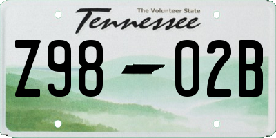 TN license plate Z9802B