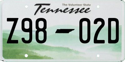 TN license plate Z9802D