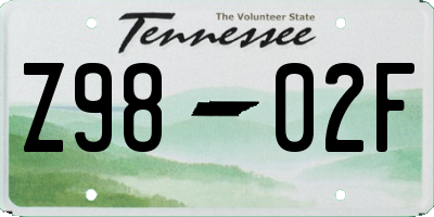 TN license plate Z9802F