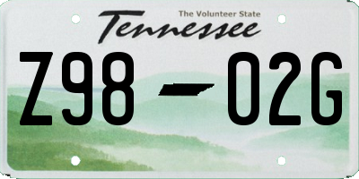 TN license plate Z9802G