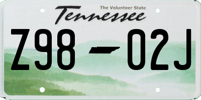 TN license plate Z9802J