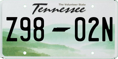 TN license plate Z9802N