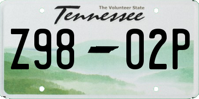 TN license plate Z9802P