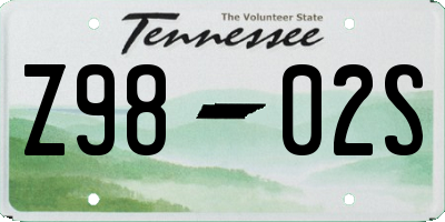 TN license plate Z9802S