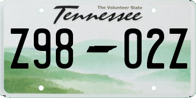 TN license plate Z9802Z