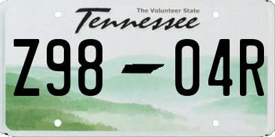 TN license plate Z9804R