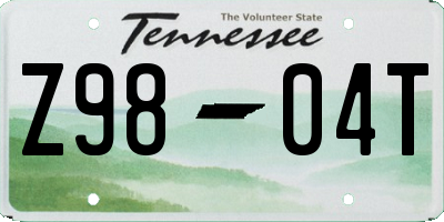 TN license plate Z9804T