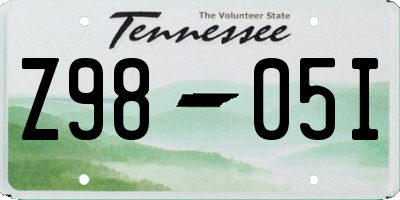 TN license plate Z9805I