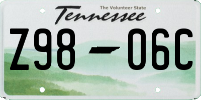 TN license plate Z9806C