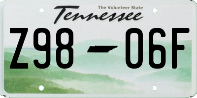 TN license plate Z9806F