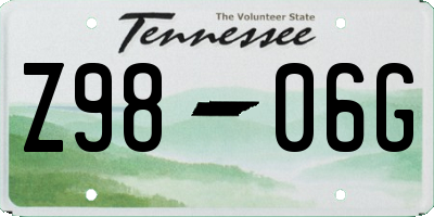 TN license plate Z9806G