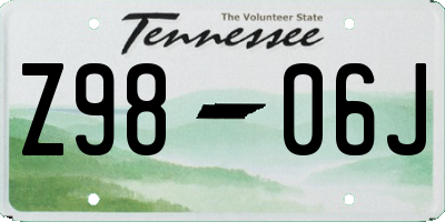 TN license plate Z9806J