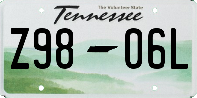 TN license plate Z9806L