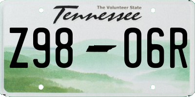 TN license plate Z9806R