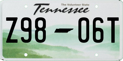 TN license plate Z9806T