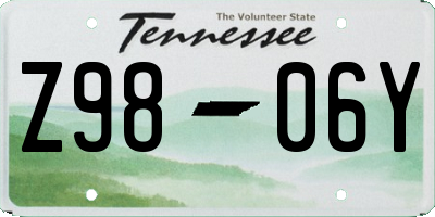 TN license plate Z9806Y