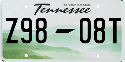 TN license plate Z9808T