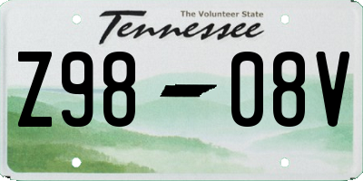 TN license plate Z9808V