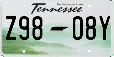 TN license plate Z9808Y