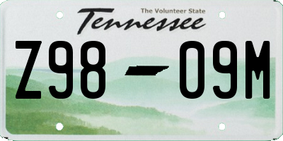 TN license plate Z9809M