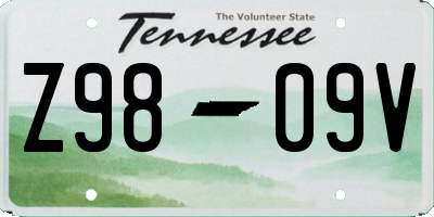 TN license plate Z9809V