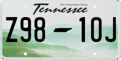 TN license plate Z9810J