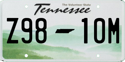 TN license plate Z9810M