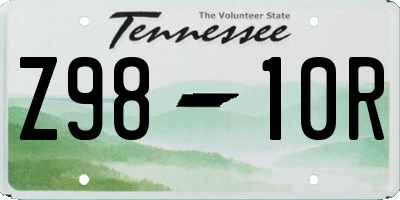 TN license plate Z9810R