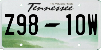 TN license plate Z9810W