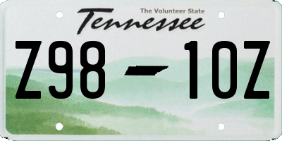 TN license plate Z9810Z