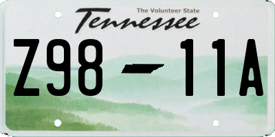 TN license plate Z9811A