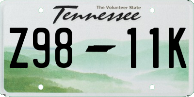 TN license plate Z9811K