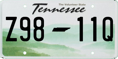 TN license plate Z9811Q