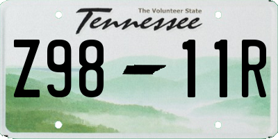 TN license plate Z9811R