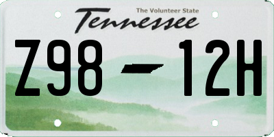 TN license plate Z9812H