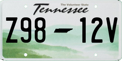 TN license plate Z9812V