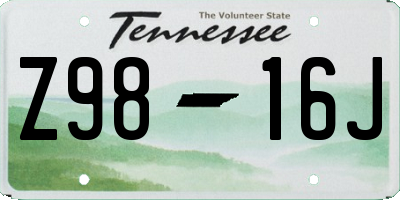 TN license plate Z9816J