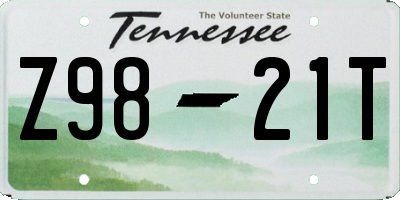 TN license plate Z9821T