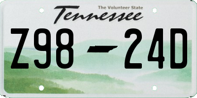 TN license plate Z9824D