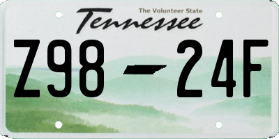 TN license plate Z9824F