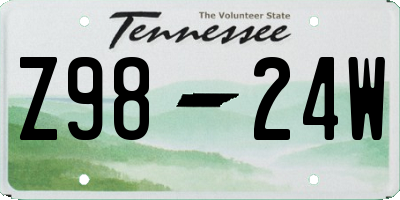 TN license plate Z9824W