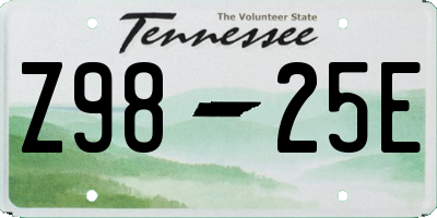 TN license plate Z9825E