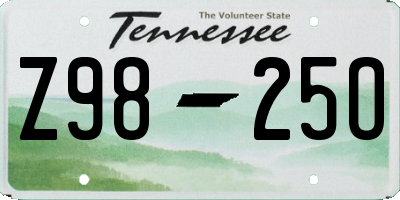 TN license plate Z9825O