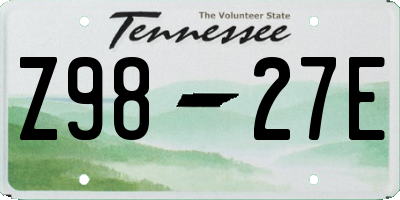 TN license plate Z9827E