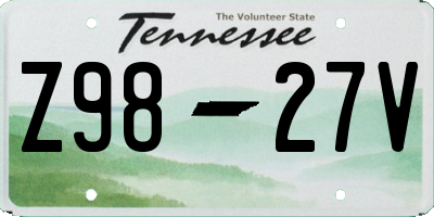 TN license plate Z9827V