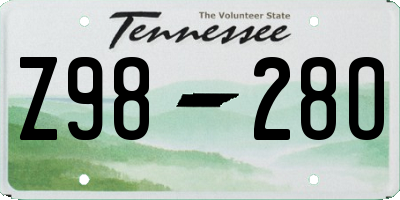 TN license plate Z9828O