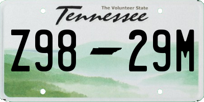 TN license plate Z9829M